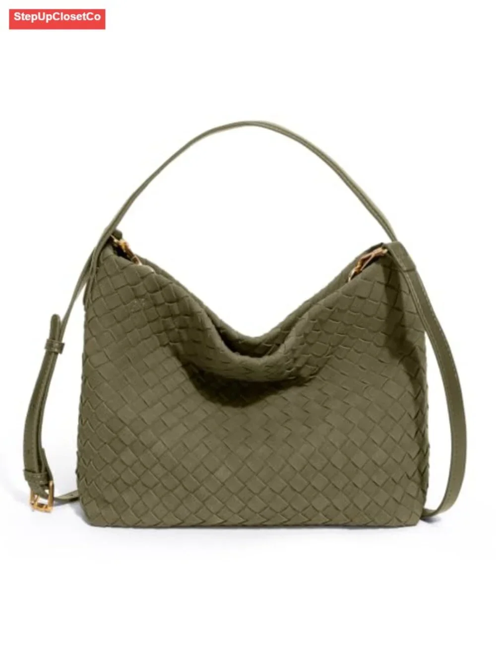 Woven Tote Handbag Leather Top Handle Hobo Shoulder Bag PU Leather